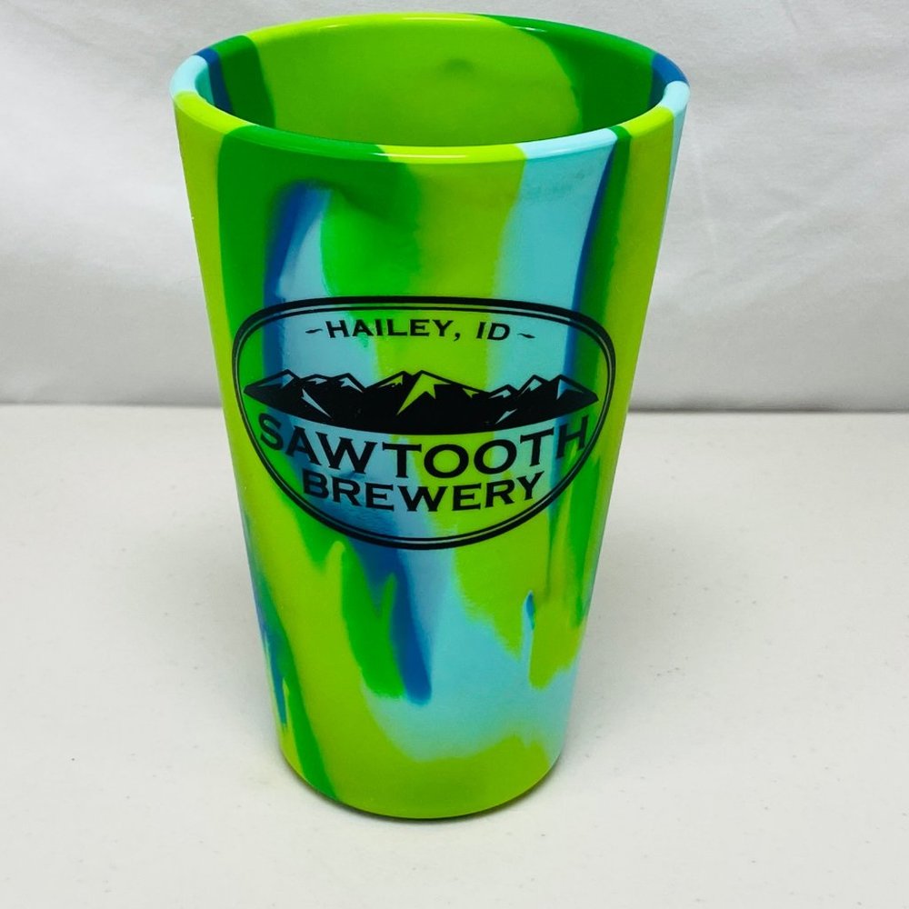 Silipint 16oz Tumbler Sawtooth Brewery Hailey Idaho Green Blue